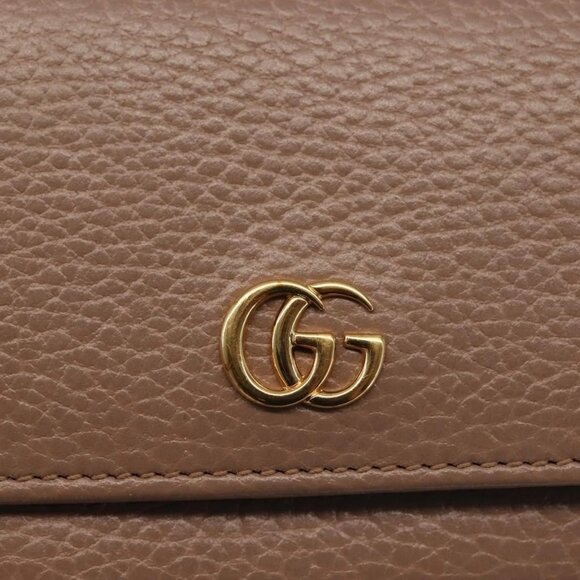 GUCCI GG Marmont Long Wallet Leather Light Brown 456116 Auth 142697 - Picture 11 of 16